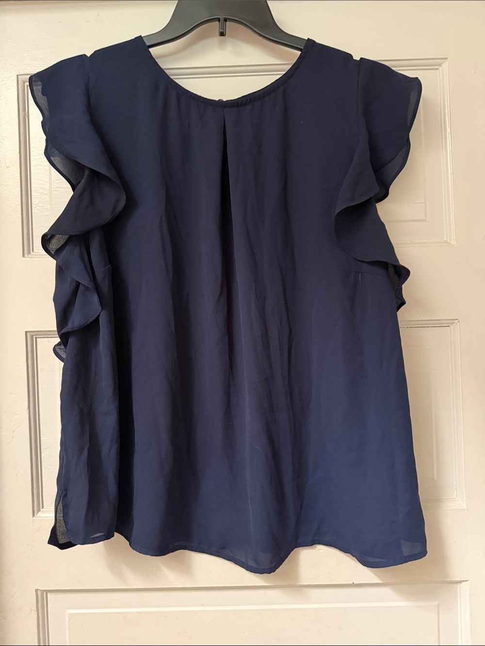 Plus size Eloquii Women’s Navy Ruffle Sleeve Blouse